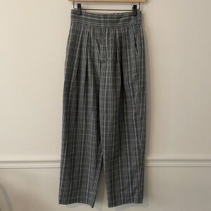 Urban Outfitters Plaid Wide Leg Crop Pants Gray Size S Y2K Grunge Corporate Goth